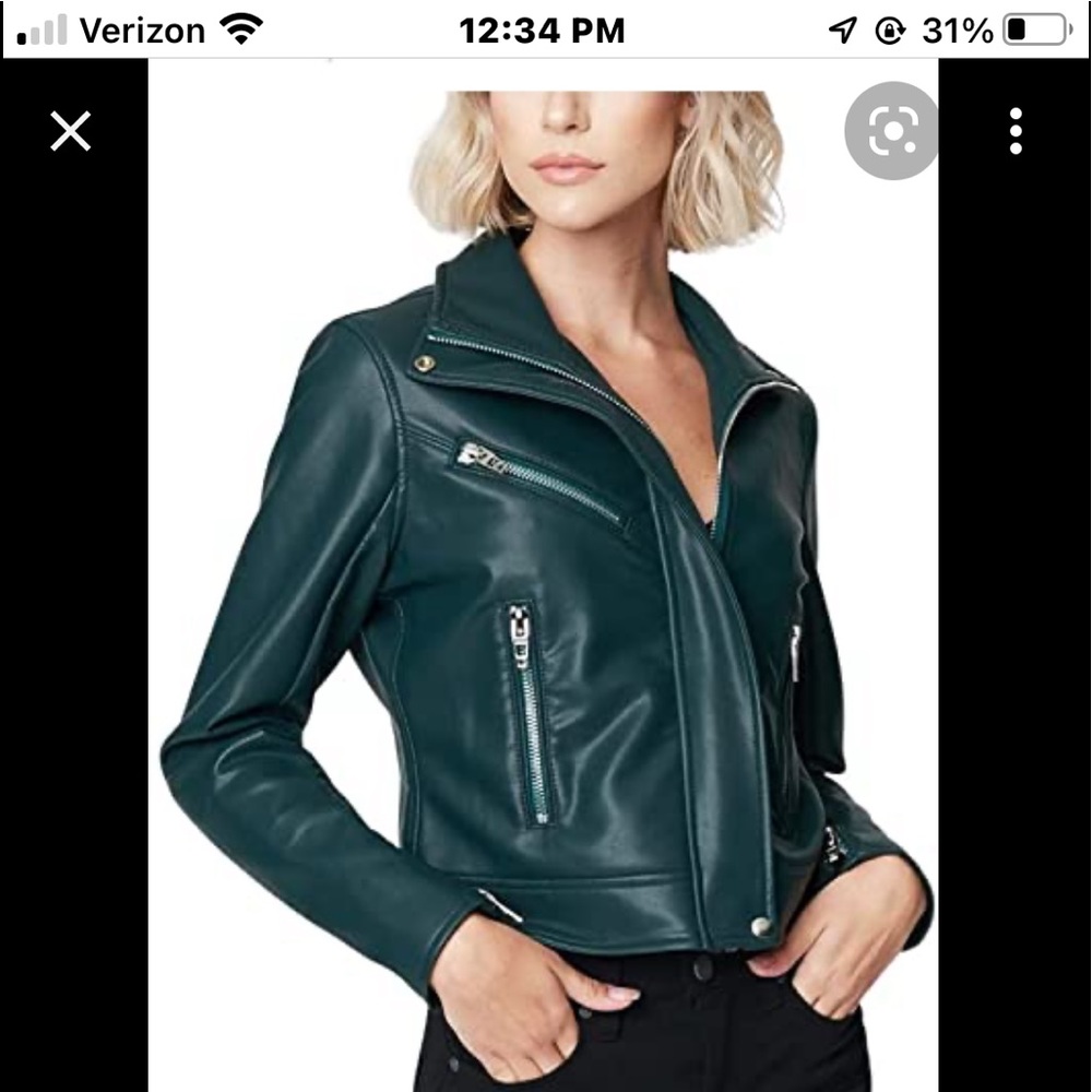 BlankNYC Emerald green faux leather jacket
